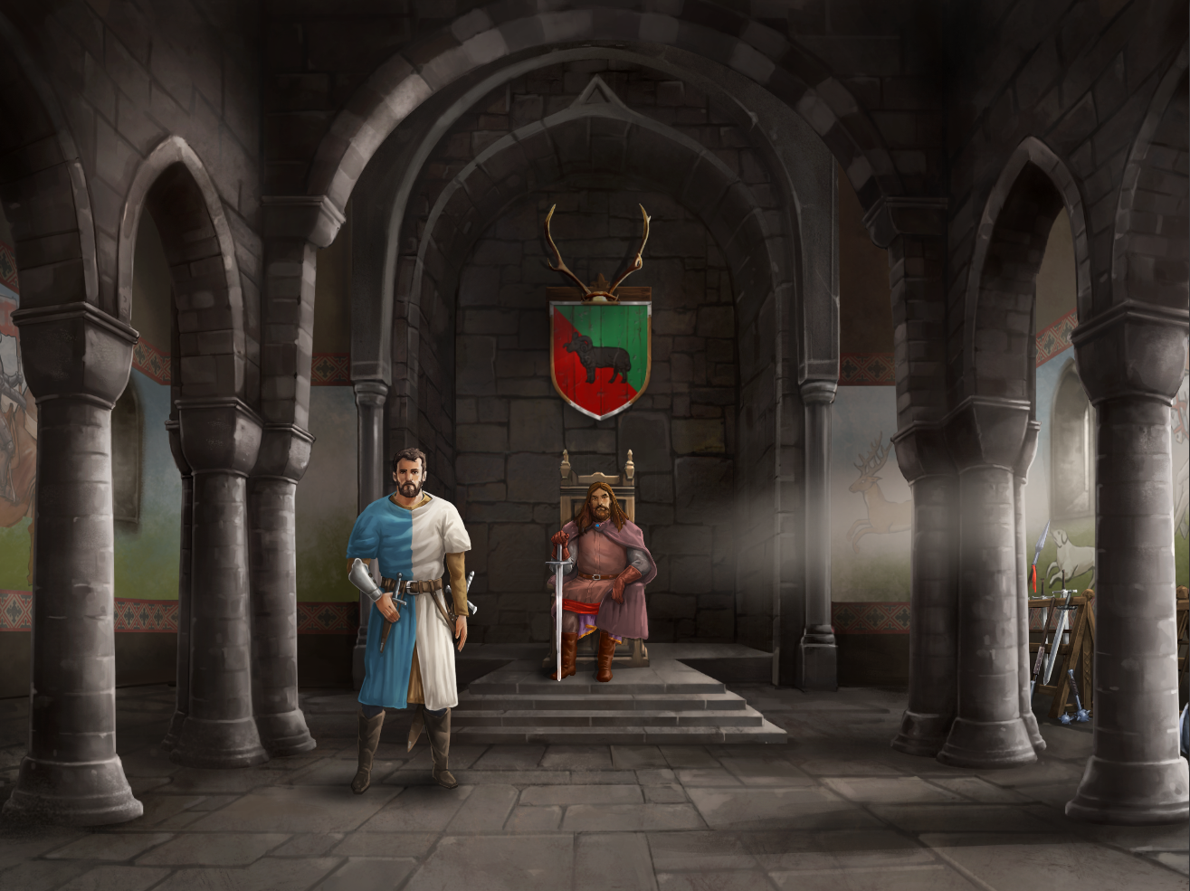 In-Game Screenshot: Coat of Arms being featured in your Hall