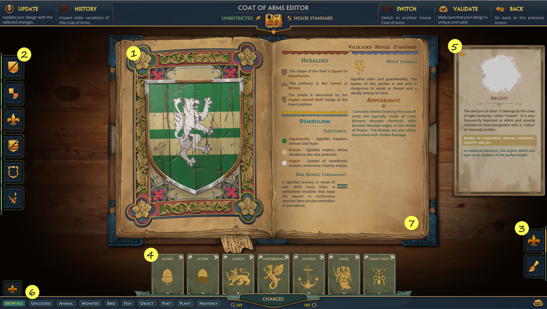 Coat of Arms Editor - GUI Breakdown
